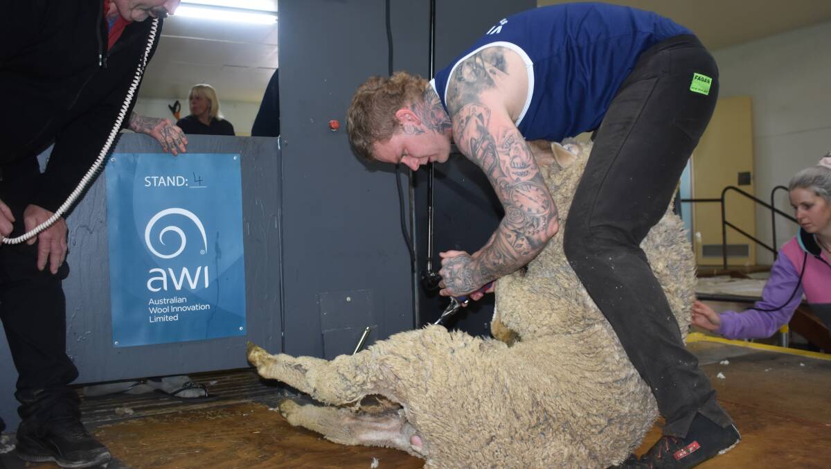 RELUCTANT STARTER: Nhill shearer, Josh Bone, initially wasn't going to enter this years Open shearing competition, but was urged on by sister Kirsti Pollock (right).