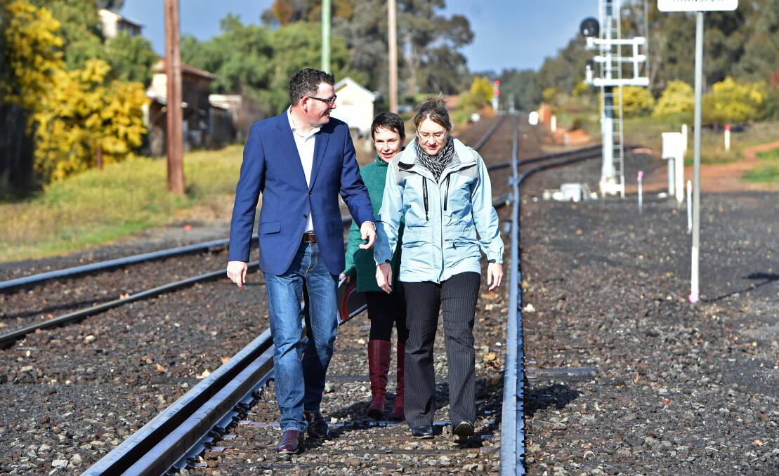 FUNDING ANNOUNCEMENT: Premier Daniel Andrews, former Agriculture Minister Jaala Pulford and Jacinta Allen, at the launch of the project, in Maryborough.