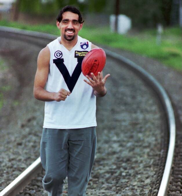 SUPERSTAR IN THE MAKING: A young Adam Goodes in Horsham shortly before he was signed by the Sydney Swans. Goodes became one of the AFL's greatest players.   