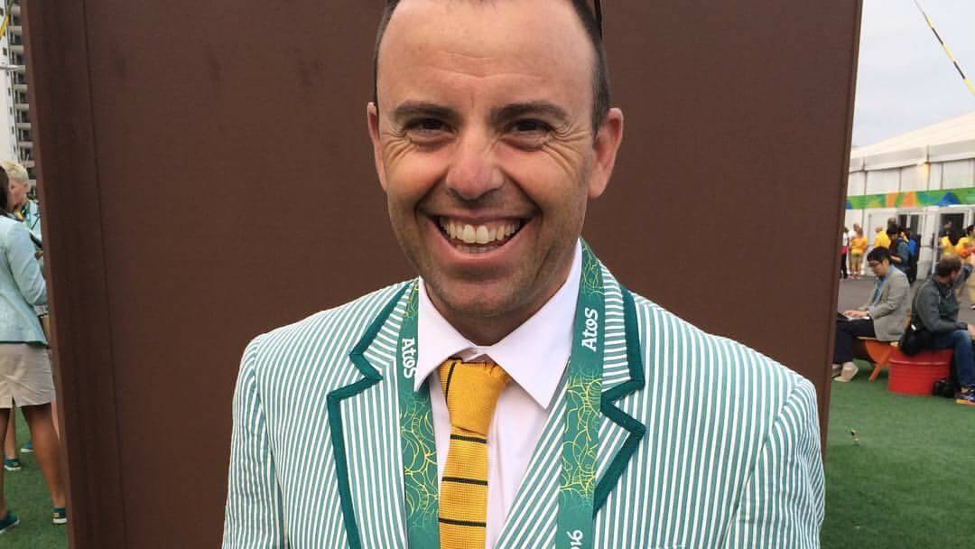 DREAM COME TRUE: Tim Decker in his Olympic blazer. He hopes to coach the Australian men's pursuit team to a gold medal. Picture: CONTRIBUTED