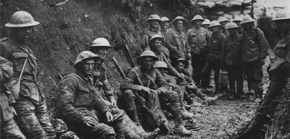 WESTERN FRONT: Australian soldiers in the trenches during the Somme offensive of the First World War. Picture: AUSTRALIAN WAR MEMORIAL