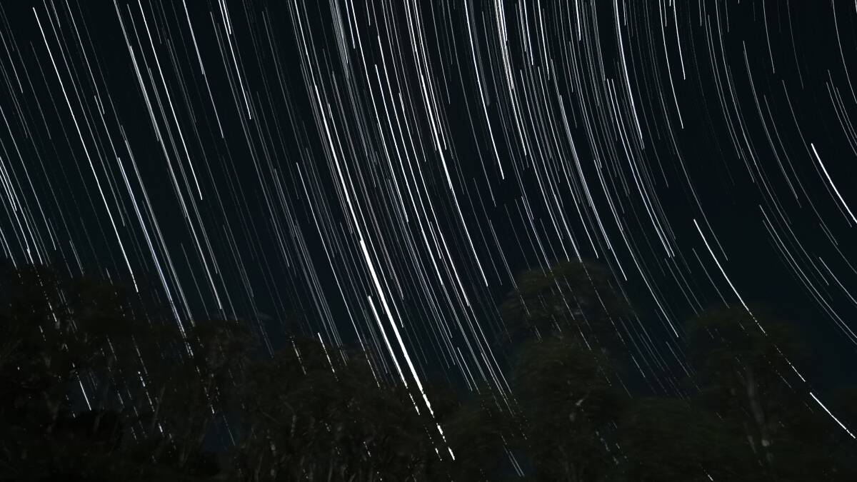 Simon Fearby took this long exposure on his phone of the "supposed meteor shower", looking east of Tamworth, on Tuesday night.
