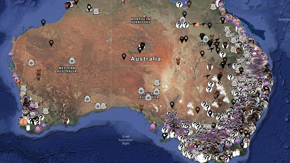 The online map animal activist organisation Aussie Farms created featuring farmers details.
