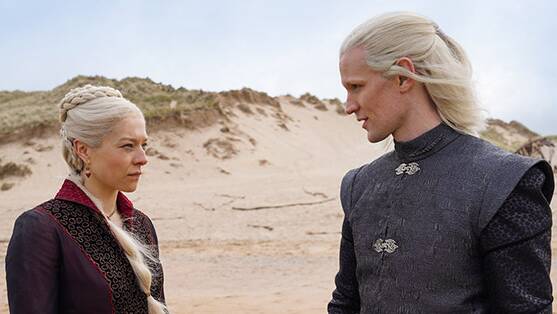 Emma D'Arcy as Rhaenyra Targaryen and Matt Smith as Daemon Targaryen. Picture: HBO