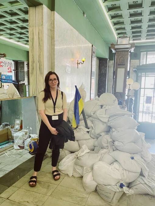 WARZONE: Devonport woman Felicity Gray is in Ukraine working for humanitarian organisation Nonviolent Peace Force as the group's advocacy lead. Picture: Supplied