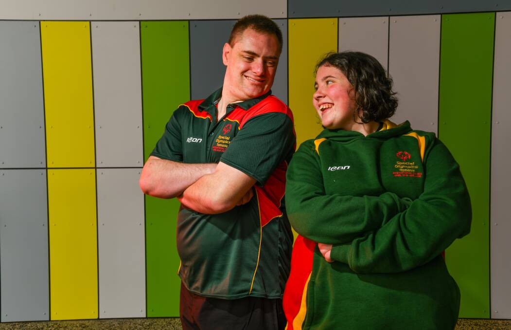 READY FOR ACTION: Tasmanian Special Olympians, Daniel Thomson and Ruby Tatnell are looking forward to the national event in Launceston. Picture: Scott Gelston