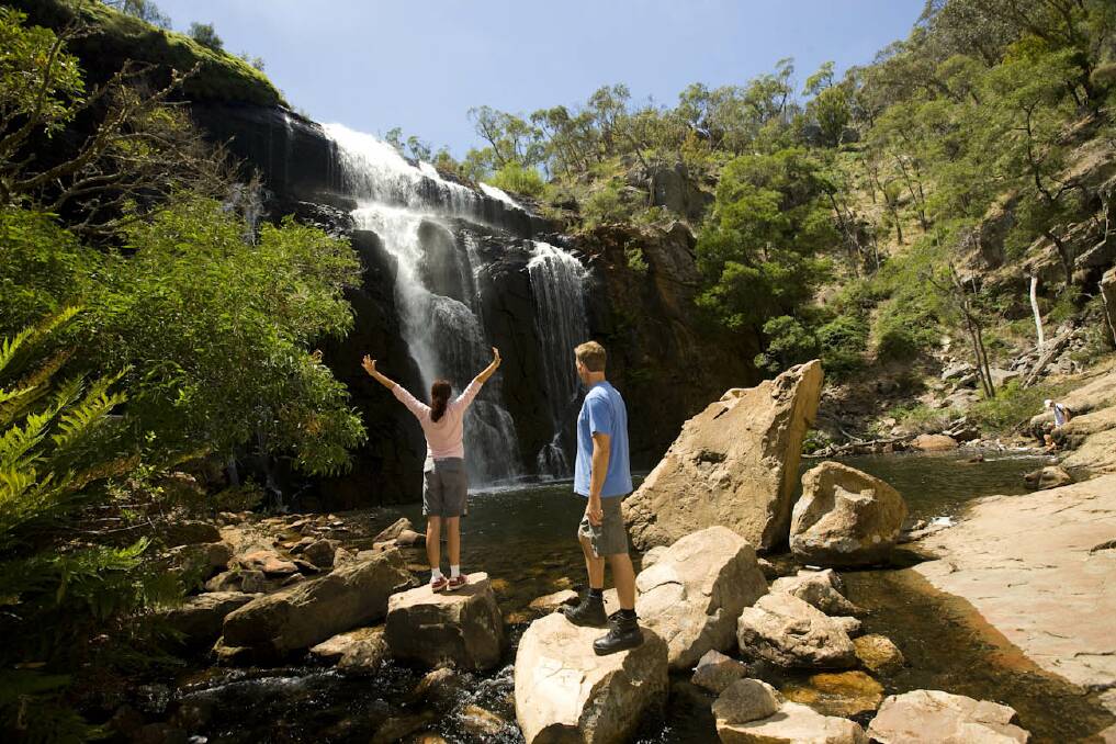 ESCAPE TO THE COUNTRY: Melbourne visitors are using the three-day public holiday to take a break in the Grampians, including McKenzie Falls. Picture: SUPPLIED