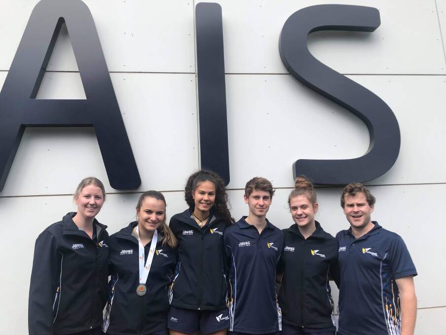 TEAM EFFORT: Volleyball Horsham members Delaney Wills, Cleo Baker, Tamikah Dockrill, John Kearns, Laelah Robertson and Shaun Bray at the AIS where the National Junior volleyball championships were played.