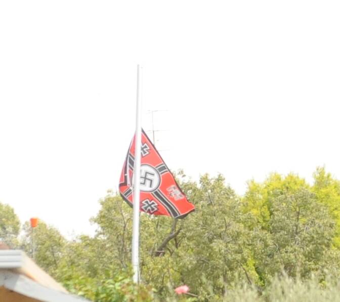 OUTCRY: The flag flying in Beulah on Tuesday. Picture: ALEXANDER DARLING