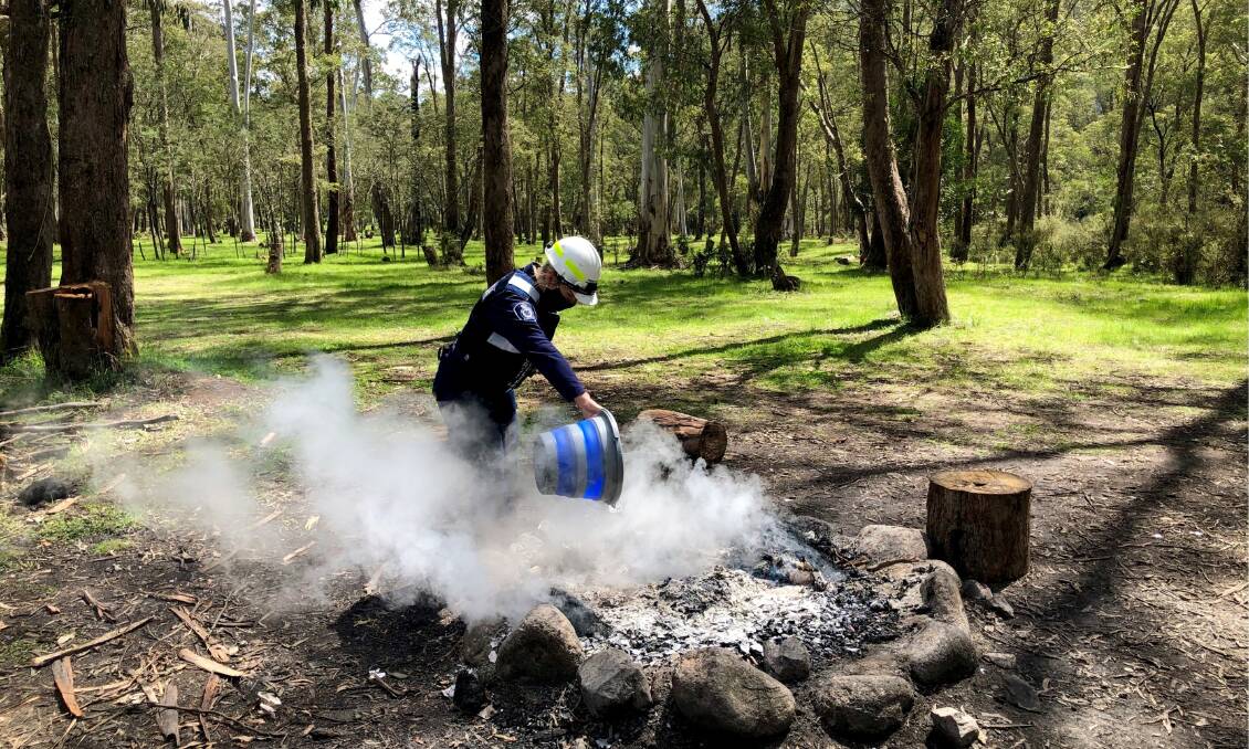 MAKE SURE IT'S OUT: Up to 10 per cent bushfires are started by campfires. Picture: SUPPLIED