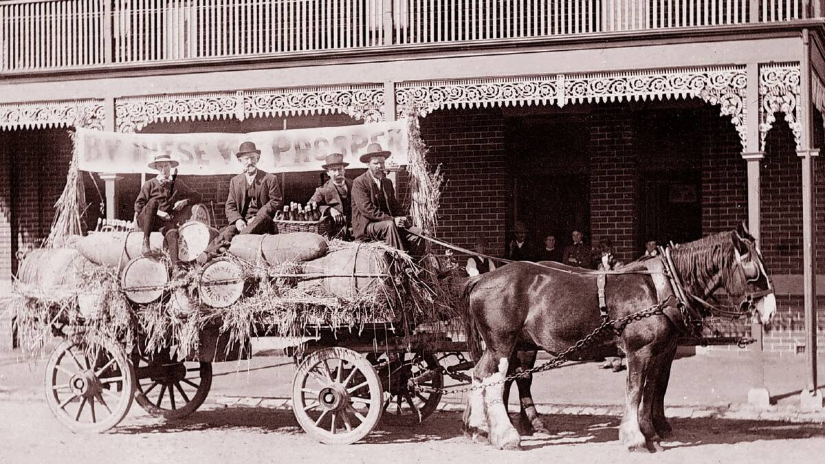 THIRSTY WORK: A delivery of beer from Haustorfers brewery to the Bull and Mouth Hotel, about 1910. Cheaper beer from Ballarat and Melbourne largely put local brewers out of business by the end of the 19th century. 