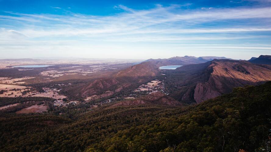 Looking down on Halls Gap from the Boroka Lookout. Picture: SHUTTERSTOCK