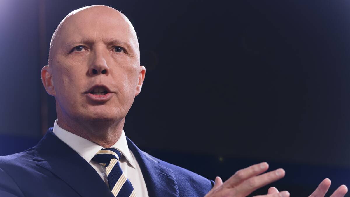 Peter Dutton was unopposed in his bid for leadership of the Liberal Party. Picture: Keegan Carroll