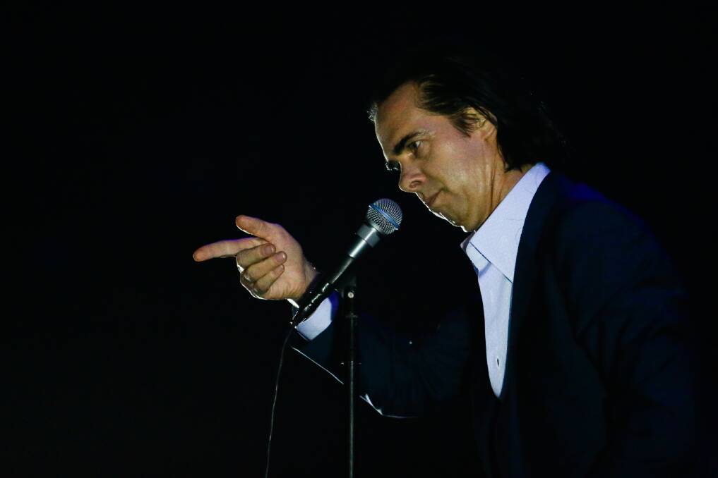 Finger of fate: Nick Cave has spoken of the shaping role Wangaratta has had in his life for a biography that may be published next year.