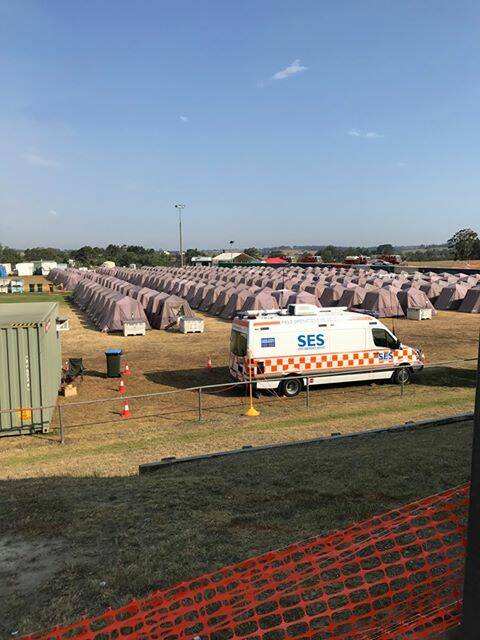 The main camping area for bushfire personnel at Bairnsdale. Picture: CONTRIBUTED