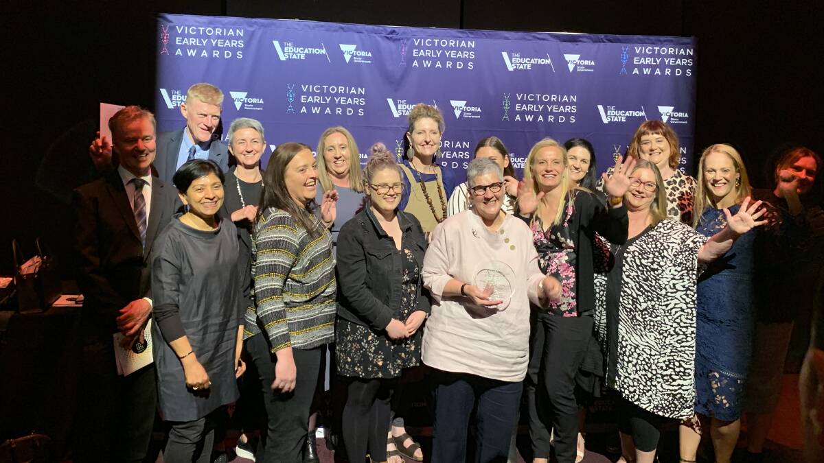 Representatives of BY FIVE, Lets Read Wimmera and Delkaia Aboriginal Best Start at the Victorian Early Years Awards on Tuesday night. Picture: CONTRIBUTED
