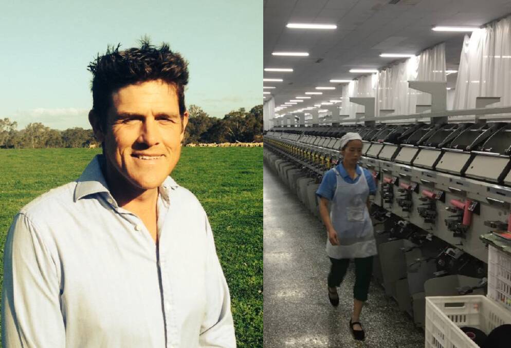 CAUTIOUS: Harrow farmer Michael Craig, and a Chinese wool processing factory.