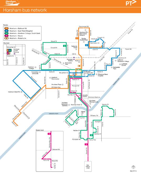 The 2020 Horsham bus network.