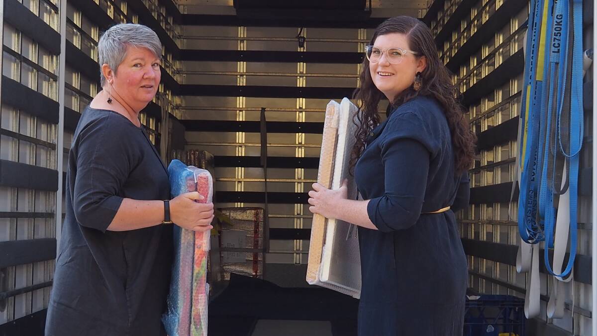 MOUNTAIN MOVES: Horsham Regional Art Gallery's director Brenda Wellman with outgoing acting curator Michelle Mountain, who finishes her role on Thursday. Picture: CONTRIBUTED