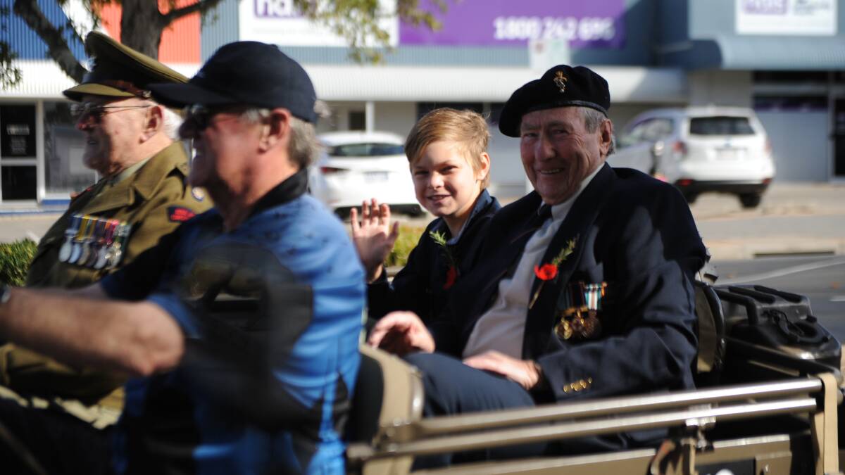 Horsham resident Beau Ryan was one of many youthful faces spotted riding and walking with their veteran relatives during the parade.