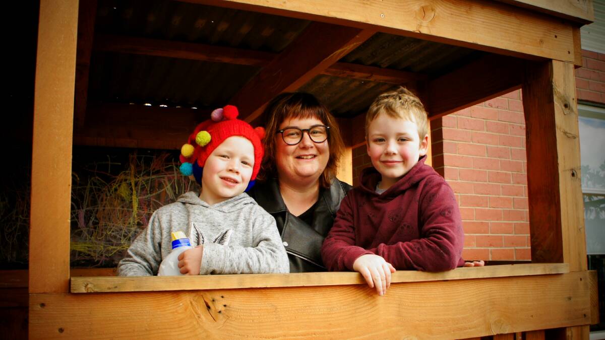 Dimboola past local playgroup president Hannah Young, centre, with her twins Paddy and Bede. Picture: CONTRIBUTED