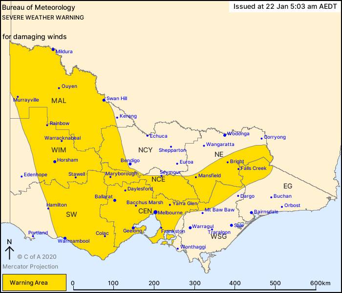 Storm, fire weather warnings for Wimmera on Wednesday