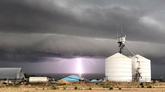A photo taken by Samantha Schulz over Warracknabeal on February 7. The storm saw 22mm of rain dumped on Longerenong in less than half an hour.
