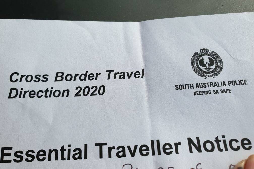 A pass issued to a resident on the border to allow them to travel to either side.
