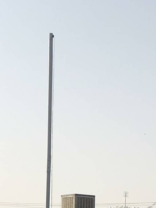 The flag pole on Wednesday morning. Picture: CONTRIBUTED