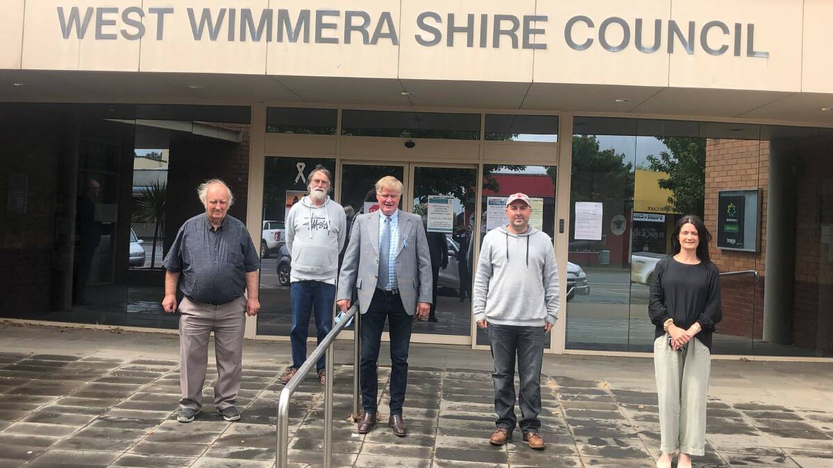 REPRESENTATIVES: West Wimmera Shire's incoming councillors Bruce Meyer, Trevor Domaschenz, Tom Houlihan, Tim Meyer and Jodie Pretlove. Picture: CONTRIBUTED