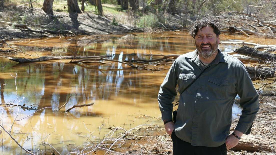 Barengi Gadjin Land Council Water Officer Stuart Harradine at the Ranch Billabong in Dimboola, a significant cultural site for Wotjobaluk people.