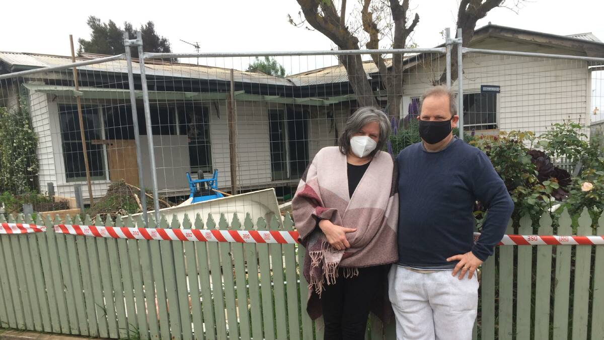 ROAD TO REBUILD: Prue and Paul Beltz lost their Horsham home in a fire on Monday night. Picture: ALEXANDER DARLING