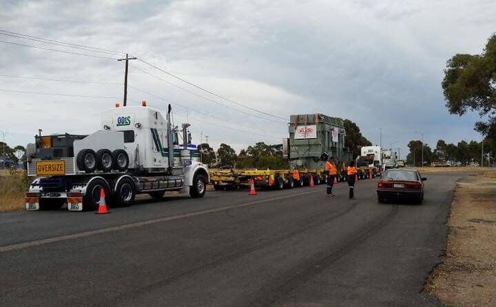 WHEELY BIG: The Superload in Melton, western Melbourne, earlier this afternoon. Picture: Shipping Containers Victoria/facebook