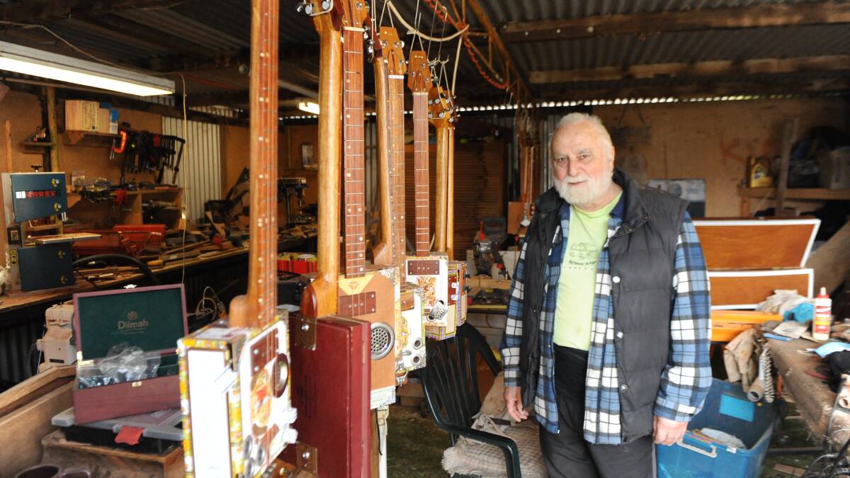 THE MAKER: Dimboola's Tim Skyrme with some of his creations. Pictures: ALEXANDER DARLING