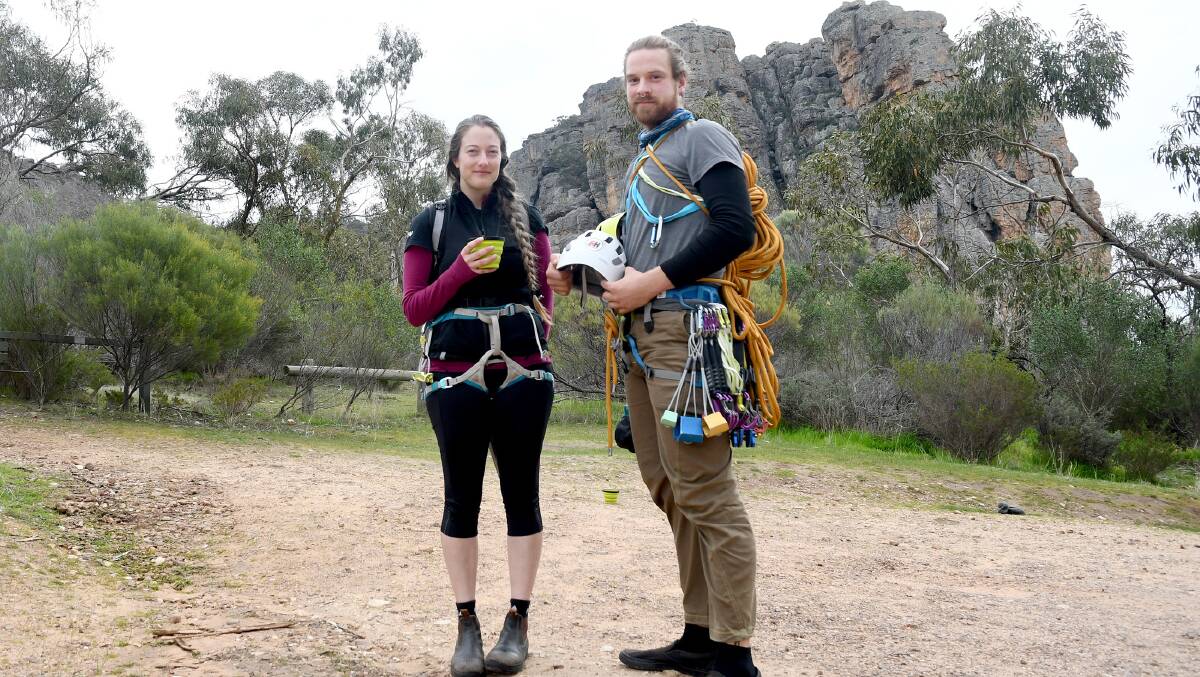 PLENTY OF OPTIONS ON OFFER: Bendigo's Kiani Harte and Joseph Paton are set to go climbing at Mt Arapiles. Picture: SAMANTHA CAMARRI