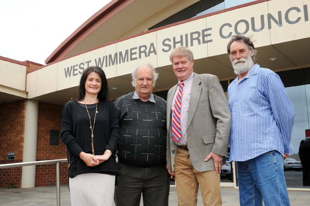 ABOVE: West Wimmera Shire councillors Jodie Pretlove, Bruce Meyer, Tom Houlihan and Trevor Domaschenz in 2018.