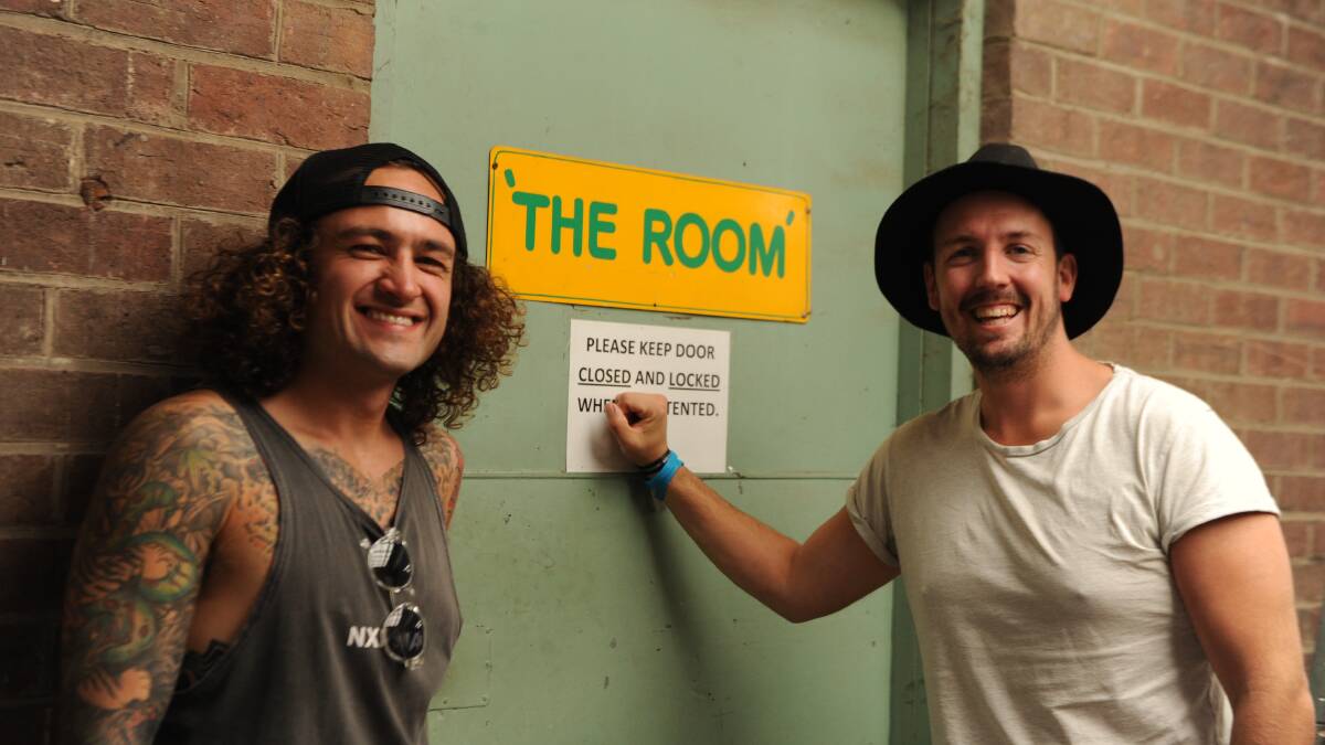 Josh Young and Brady King at 'The Room' in Horsham on Saturday afternoon.