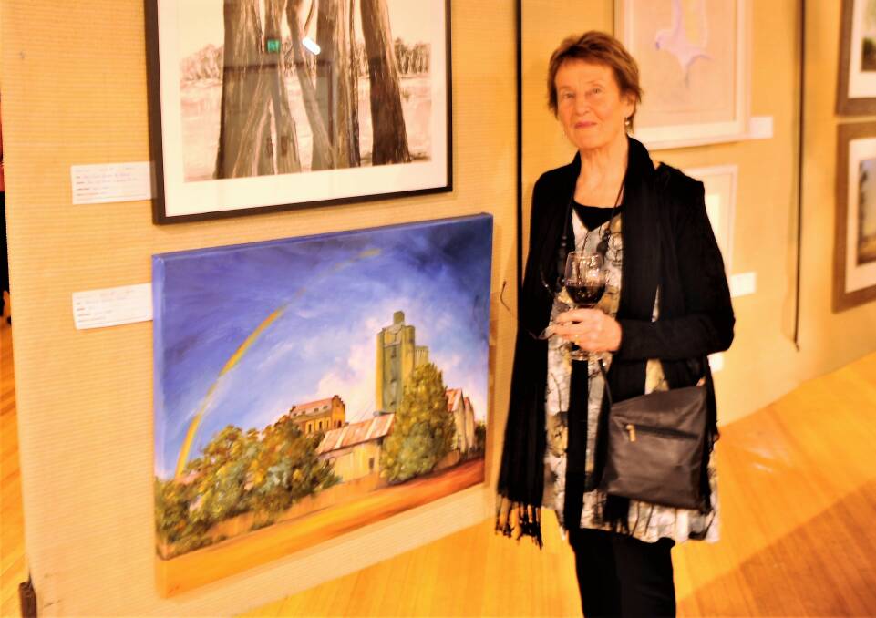 ARTIST: Nhill's Isla Dart with some of her original works.