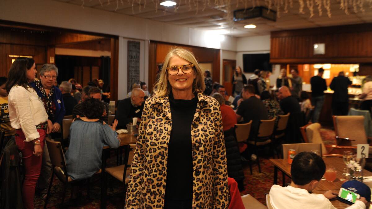 REUNION: Paula Clark with more than 100 of her relatives at Murtoa's Railway Hotel on Saturday night. Picture: ALEXANDER DARLING
