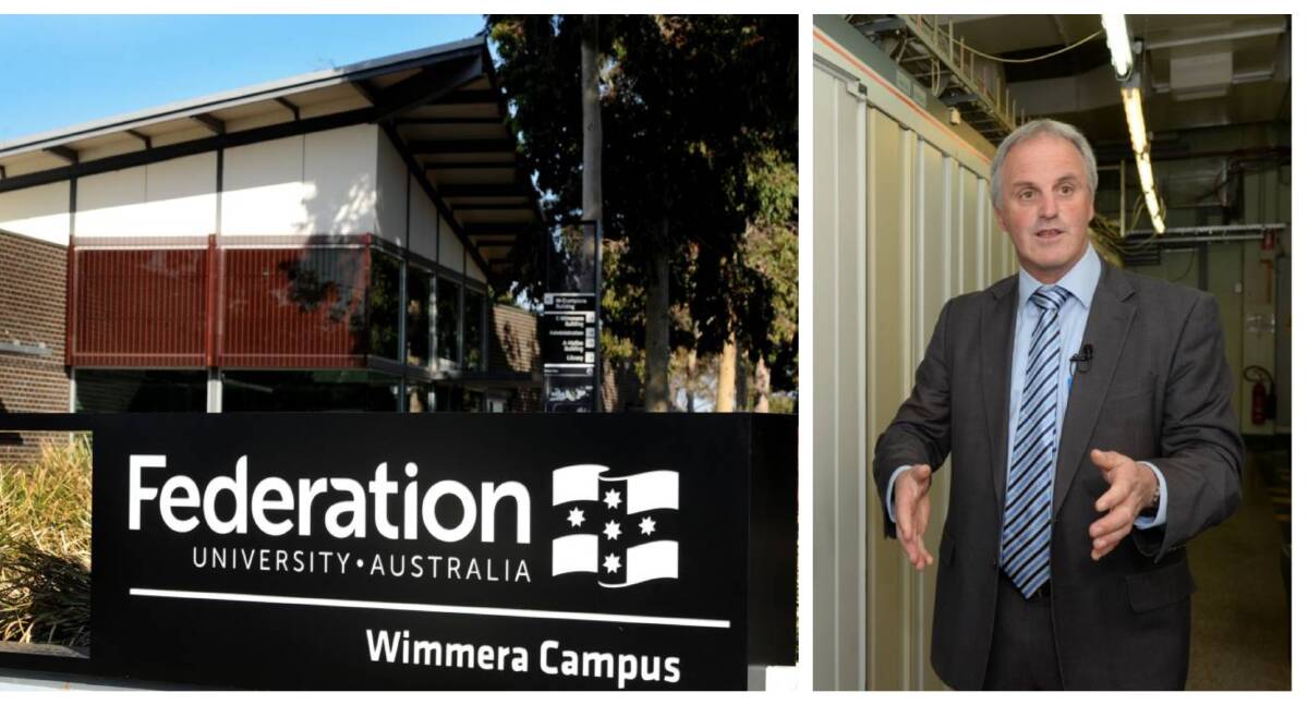 Federation University's Wimmera campus, and the university's sales and marketing manger Bill Mundy.