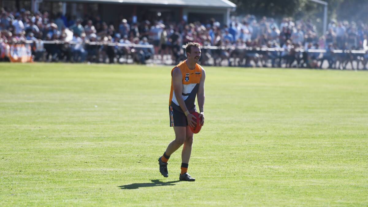 Former Southern Mallee forward Josh Webster kicked two goals in the 2023 WFNL grand final. Picture by Lucas Holmes
