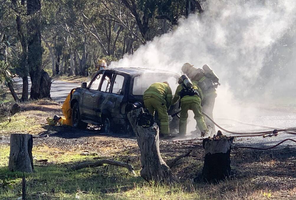 Lucky escape: A Stawell man is counting his blessings after escaping his car before it caught on fire. Picture: BEN FRASER