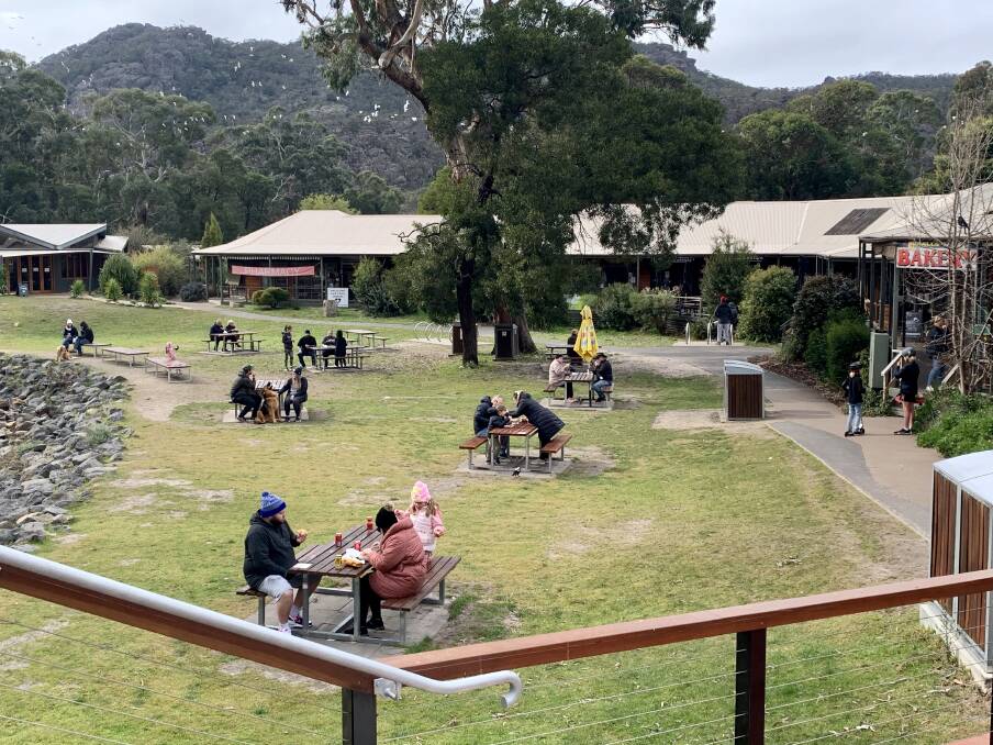 New normal: Before the latest lockdown, Halls Gap would host more than 300 people every weekend. Now, barely a third visit the pictureque tourist town. Picture: BEN FRASER
