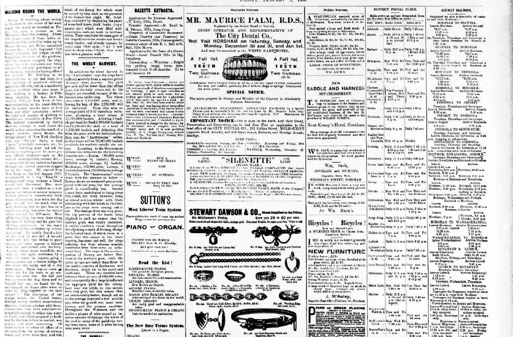 A different era: An old edition of the Wimmera Mail-Times, then the Horsham Times, from 1900. The broadsheet measured 75x60cm in size. Picture: TROVE