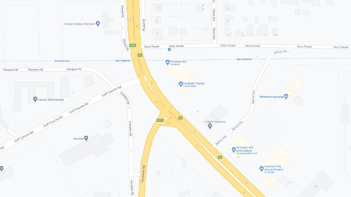 DANGEROUS: The Stawell Road junction sits atop Golf Course Road and Hamilton Road. Picture: GOOGLE MAPS