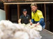 Sheep and cropping farmer Jack Armstrong (right) with WorkSafe Inspector Dallas Braam at his Yalla-Y-Poora farm. Picture supplied