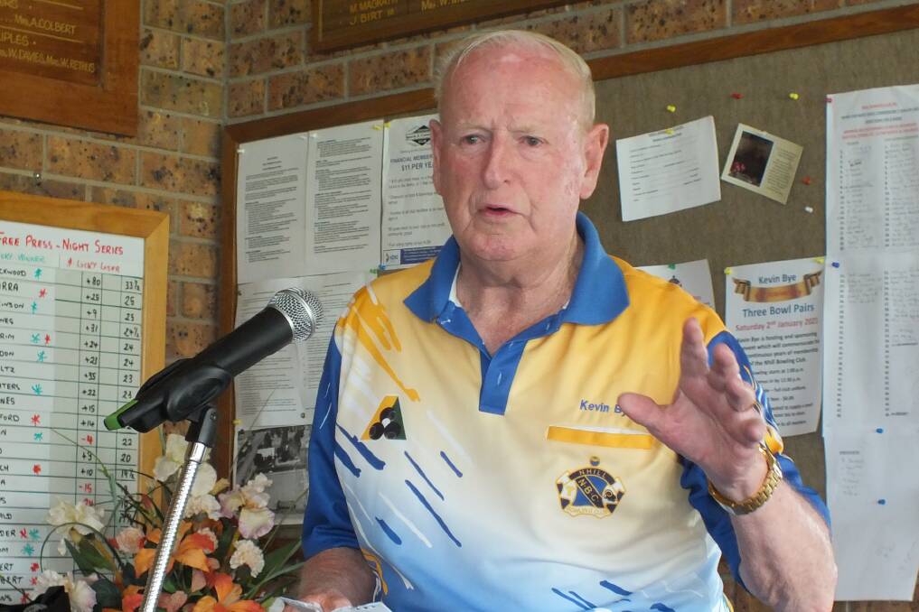 FOR THE LOVE OF THE GAME: Kevin Bye speaking at his 60th anniversary day on January 7. Picture: CONTRIBUTED