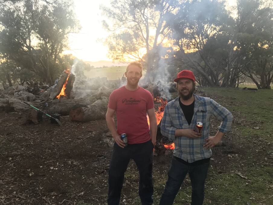 Good idea over a beer: Black and Ginger, named after Darcy' Ginger' Naunton (left) and Hadyn Black, was conceived over a couple of beers as a campfire. Picture: CONTRIBUTED