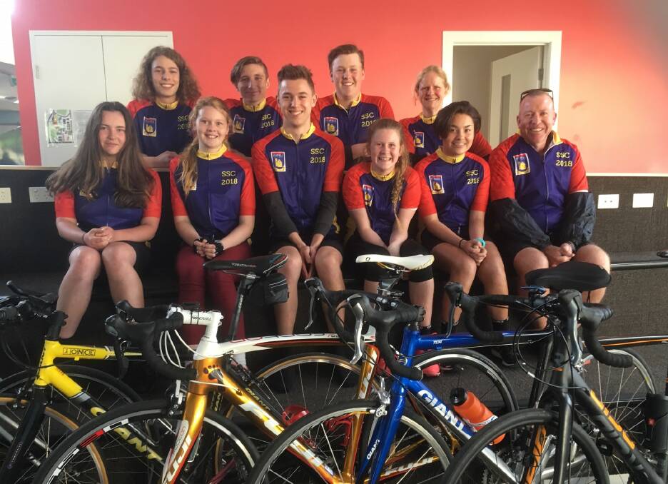 READY: Representatives from Stawell Secondary College are prepared for the 2018 Great Victorian Bike Ride. Picture: CONTRIBUTED 
