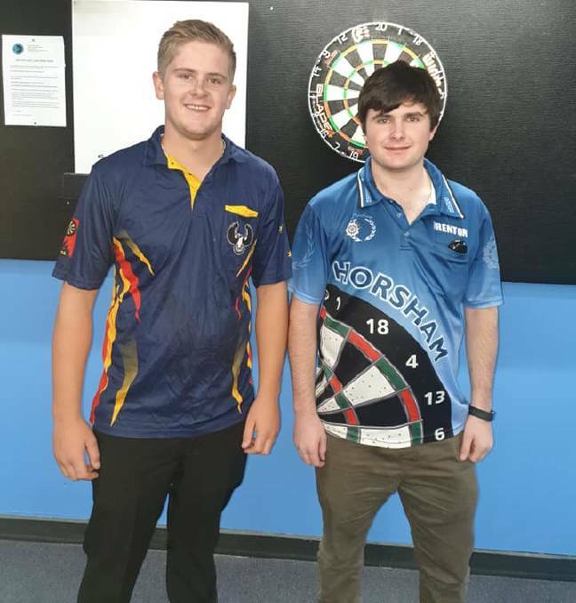 WINNER: Horsham's Brenton Hallam (right) with his doubles partner Tyson Barrington. Hallam won both the doubles and singles Victorian under-25 state titles.